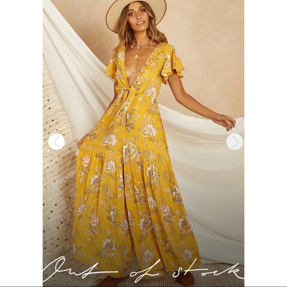 Fortunate One Aztec Jumpsuit in mustard - Picture 2 of 6